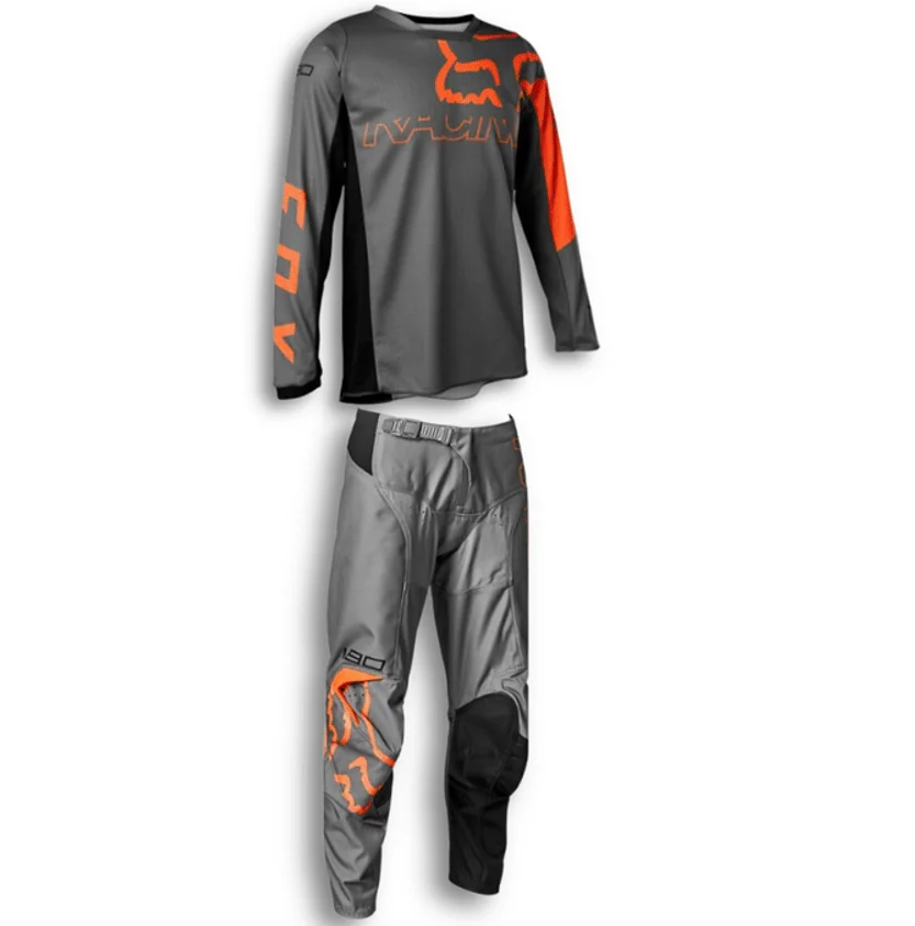 Conjunto Fox 180 Skew Infantil Cinza/Laranja - Spinelli Motos Boutique